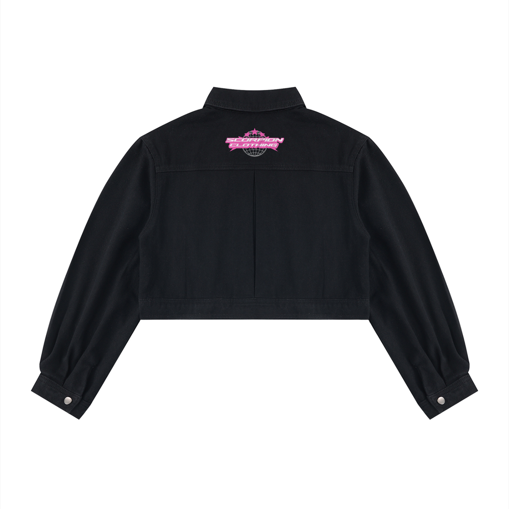 Toxic Bloom Denim Crop