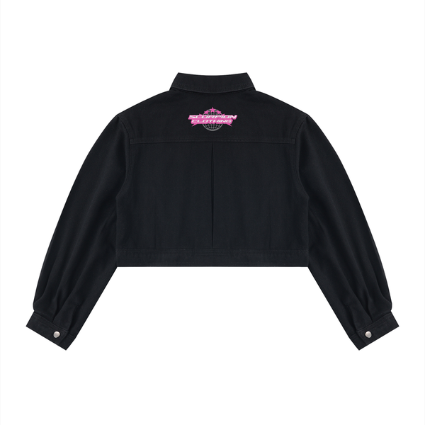 Toxic Bloom Denim Crop