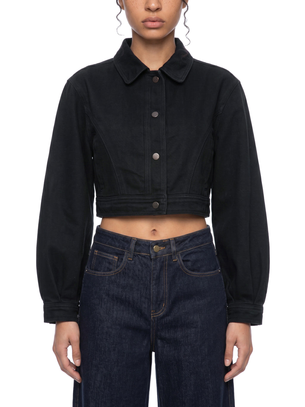 Toxic Bloom Denim Crop