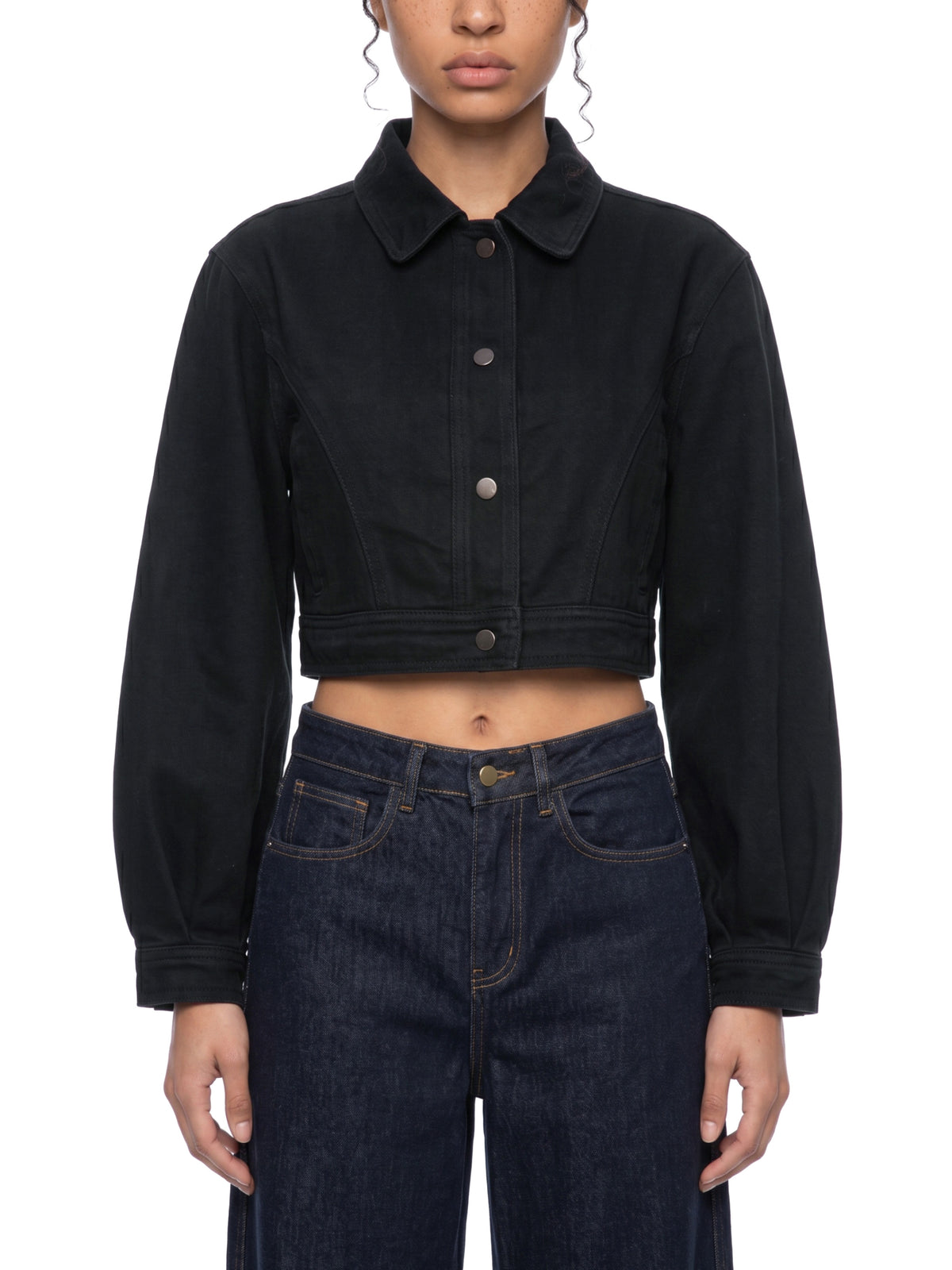 Toxic Bloom Denim Crop