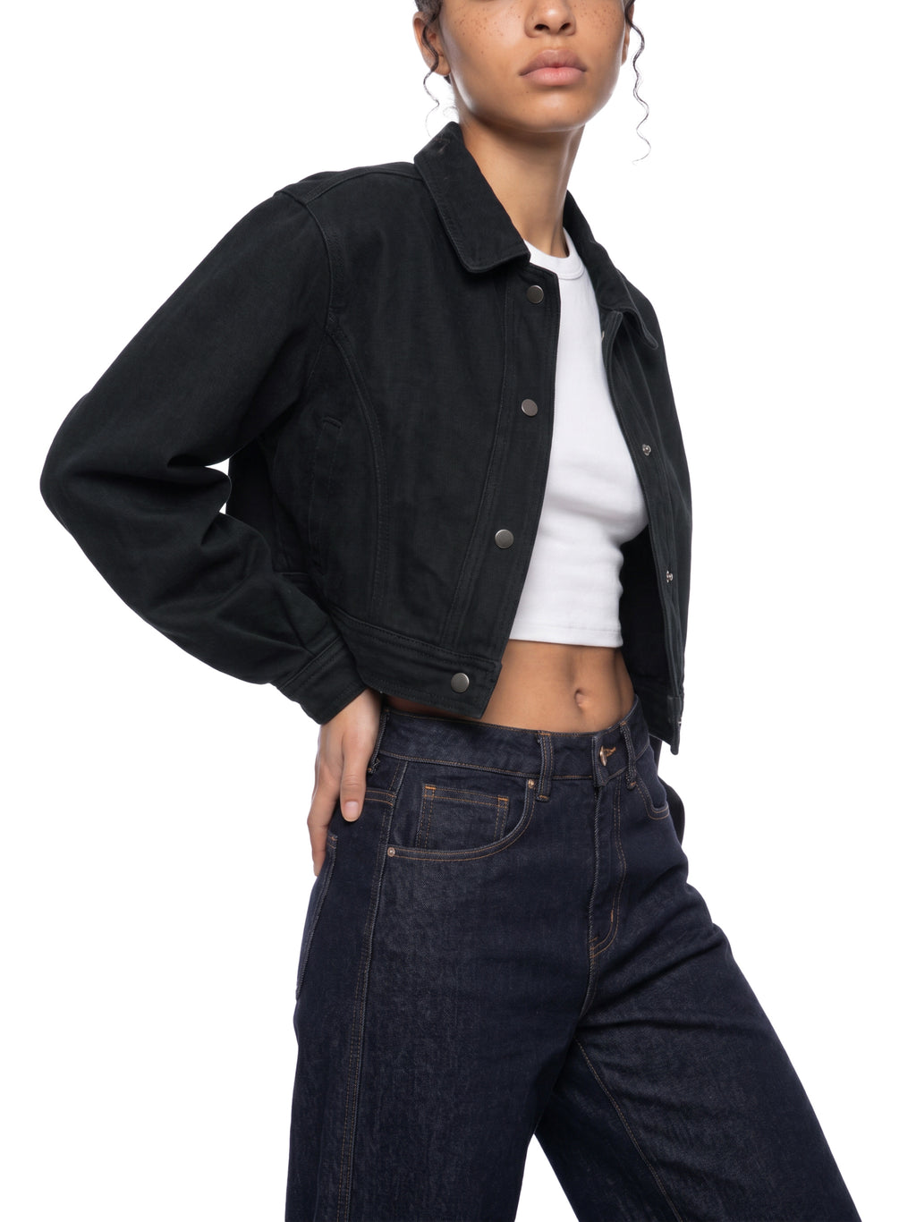 Toxic Bloom Denim Crop